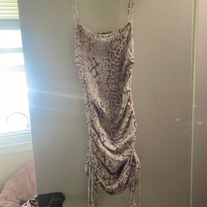 Forever 21 snakeskin patterned drawstring Dress, L
